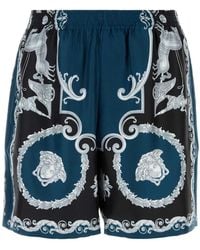 Versace - Shorts Mythic Baroque Print Silk Twill - Lyst