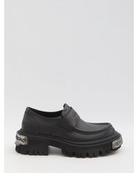 Balenciaga Tractor Leather Loafers in Black for Men | Lyst