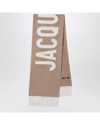 Jacquemus - Taupe Wool Scarf With Logo - Lyst