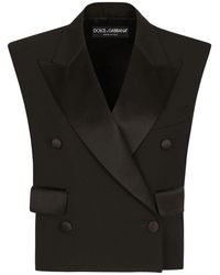 Dolce & Gabbana - Virgin Wool Sleeveless Blazer - Lyst