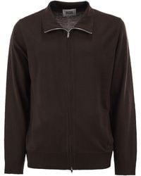 Alpha Studio - Merino Wool Zip-Up Cardigan - Lyst