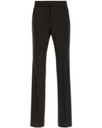 Tom Ford - Broken Twill Satin Stripe Flat Front Straight Pant - Lyst