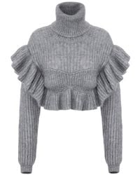 Elisabetta Franchi - Wool Blend Turtle-Neck Sweater - Lyst