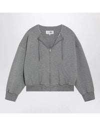 MM6 by Maison Margiela - Felpa Con Zip E Coulisse - Lyst