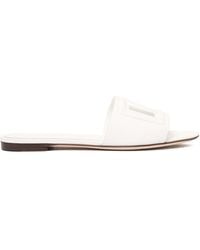 Dolce & Gabbana - Dg Logo Leather Sandal - Lyst