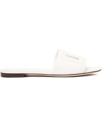 Dolce & Gabbana - Dg Logo Leather Sandal - Lyst