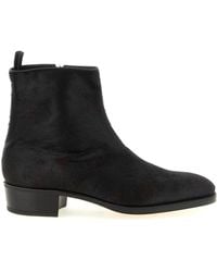 John Lobb - 'Freddi Bristle Hide' Ankle Boots - Lyst