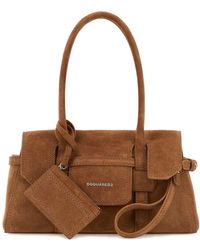 DSquared² - Dsquared Camel Suede Shoulder Bag - Lyst