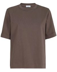 Brunello Cucinelli - Cotton Jersey T-Shirt With Shiny Trims - Lyst