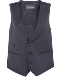 Ann Demeulemeester - Janessa Twisted Clousure Waistcoat With Raw Edge Cotton Detail - Lyst