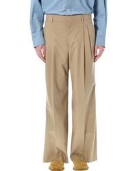 Ami Paris - Low-Rise Wide Cotton Trousers - Lyst
