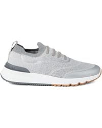Brunello Cucinelli - Techno Cotton Knit Sneakers Runners - Lyst
