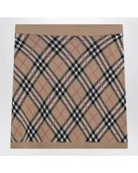 Burberry - Wool And Mohair Blend Check Mini Skirt - Lyst