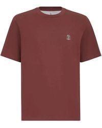 Brunello Cucinelli - Cotton Jersey Crew-Neck T-Shirt With Logo - Lyst