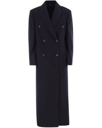 Brunello Cucinelli - Long Wool Coat With Jewellery - Lyst