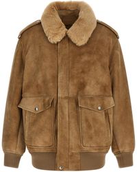 Prada - Lamb Leather Bomber - Lyst