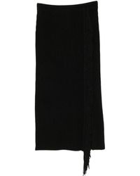 Emporio Armani - Fringed Midi Skirt - Lyst