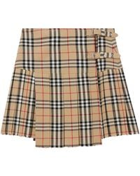 Burberry - Embroidered Wool Mini Skirt - Lyst