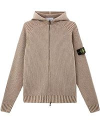 Stone Island - Hooded Zip-Up Sweater - Lyst