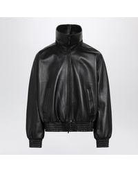 Balenciaga - Leather Jacket With Logo - Lyst