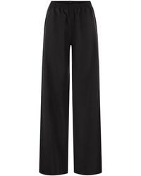 Fabiana Filippi - Virgin Wool Flannel Trousers With Elasticated Waistband - Lyst