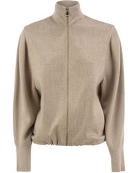 Fabiana Filippi - Wool Flannel And Knit Bomber Jacket - Lyst