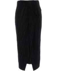Calvin Klein - Plisse Bias Seam Midi Skirt - Lyst