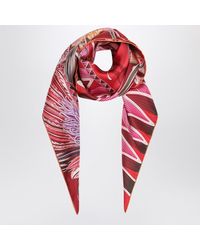 Ferragamo - Bordeaux Scarf With Giada Print - Lyst