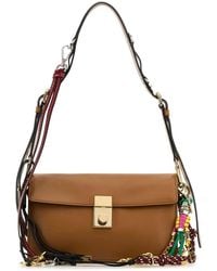 Prada - Caramel Leather Small Soft Sound Shoulder Bag - Lyst
