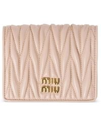 Miu Miu - Small Matelassé Nappa Leather Wallet With Snap Closure - Lyst