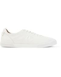 Giorgio Armani - Embossed Logo Leather Sneakers - Lyst