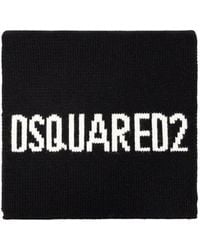 DSquared² - Logo Intarsia Knit Wool Scarf - Lyst
