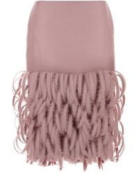 Balenciaga - Dusty Fluffy Feather Pencil Skirt - Lyst