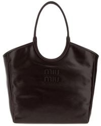 Miu Miu - Dark Ivy Leather Shopping Bag - Lyst