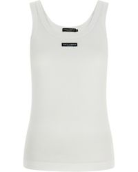 Dolce & Gabbana - Dolce & Gabbana Logo Patch Tank Top - Lyst