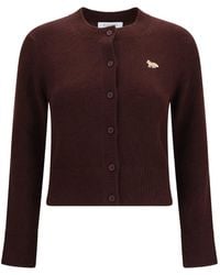 Maison Kitsuné - Maison Kitsuné Baby Fox Fitted Lambswool Cardigan - Lyst