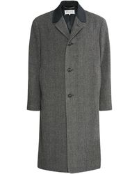 Maison Margiela - Mid-Length Coat With Textured Fabric - Lyst