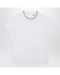 Brunello Cucinelli - Crew-Neck T-Shirt With Pendant - Lyst