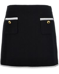 Moschino - Heart-Button Crepe Skirt With Grosgrain Detail - Lyst