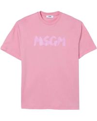 MSGM - T-Shirt With Logo - Lyst
