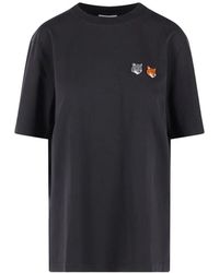 Maison Kitsuné - Maison Kitsuné Double Fox Head Faded Comfort Tee Shirt - Lyst