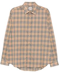 Burberry - Check Cotton Shirt - Lyst