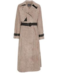 Emporio Armani - Goat Suede Trench Coat Signature Capsule - Lyst