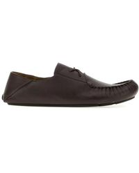 Loewe - Dark Leather Rambla Loafers - Lyst