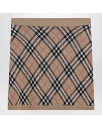 Burberry - Wool And Mohair Blend Check Mini Skirt - Lyst