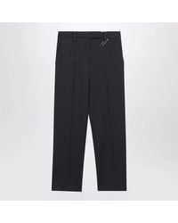 Prada - Anthracite Wool Trousers - Lyst