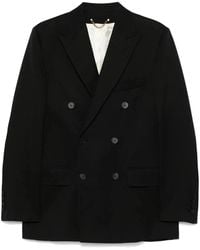 Golden Goose - "Golden M's" Double Breasted Blazer Light Dry Wool Gabardine Printed Message Inside Contrast Lining - Lyst