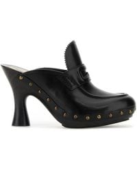 Burberry - Leather Mules - Lyst