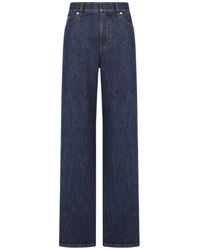 Fendi - High-Waisted And Straight Leg Five-Pocket Jeans - Lyst