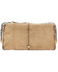 Pinko - Suede Leather Large Keeper Shoulder Bag - Lyst